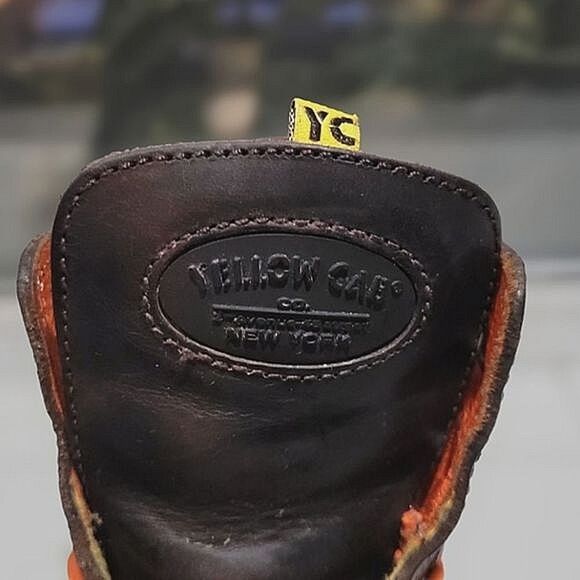 Vtg 90s Yellow Cab dark brown leather platform combat boots - Picture 8 of 15